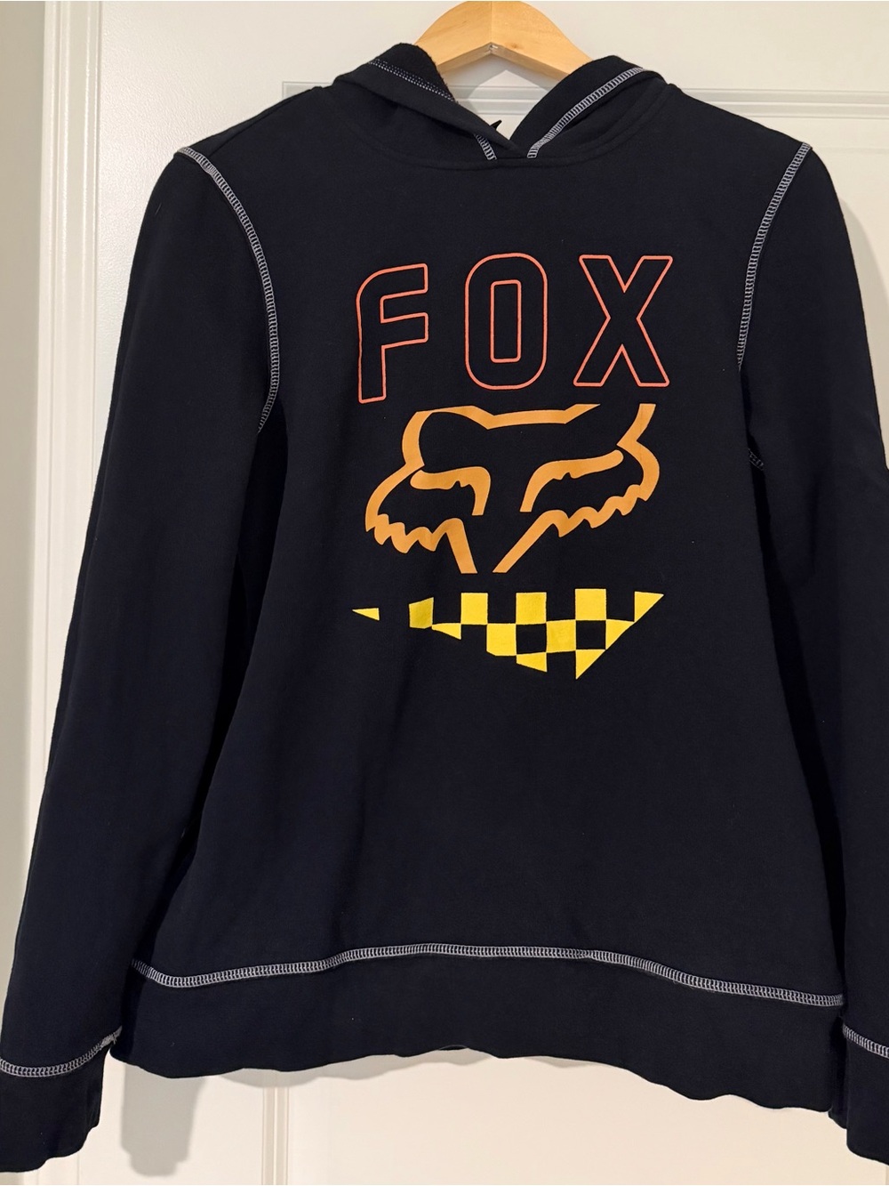 Fox Black Crewneck Sweatshirt with Orange & Yellow Logo